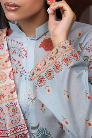 Pastel Blue 3 Piece Unstitched Premium Printed Lawn Suit By Safa Noor Nigaah Collection Summer 2026