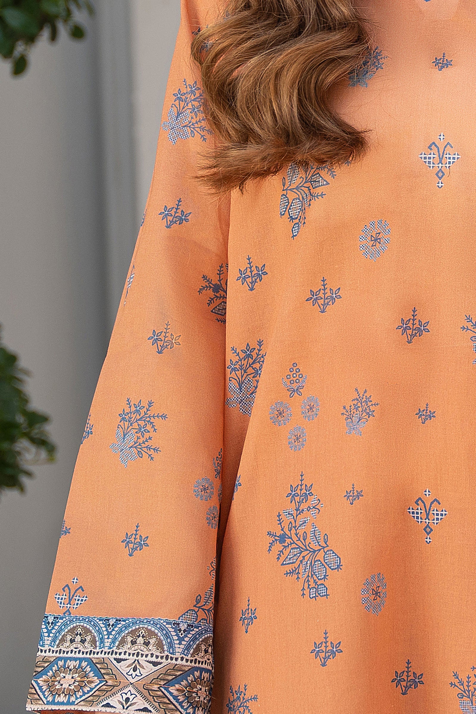 Persian Orange 3 Piece Unstitched Premium Printed Lawn Suit By Safa Noor Nigaah Collection Summer 2026