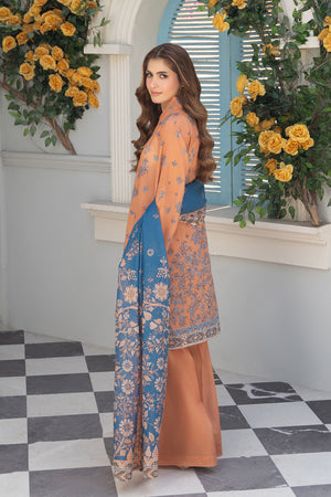 Persian Orange 3 Piece Unstitched Premium Printed Lawn Suit By Safa Noor Nigaah Collection Summer 2026