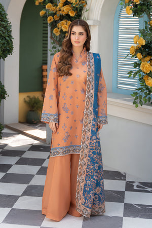 Persian Orange 3 Piece Unstitched Premium Printed Lawn Suit By Safa Noor Nigaah Collection Summer 2026