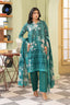 Pine Green 3 Piece Unstitched Premium Printed Lawn