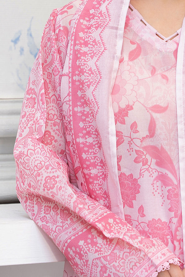 Pink 3 Piece Unstitched Premium Printed Lawn Suit By Safa Noor Nigaah Collection Summer 2026