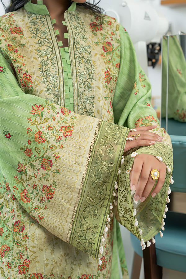 Pistachio Green 2 Piece Unstitched Embroidered Lawn