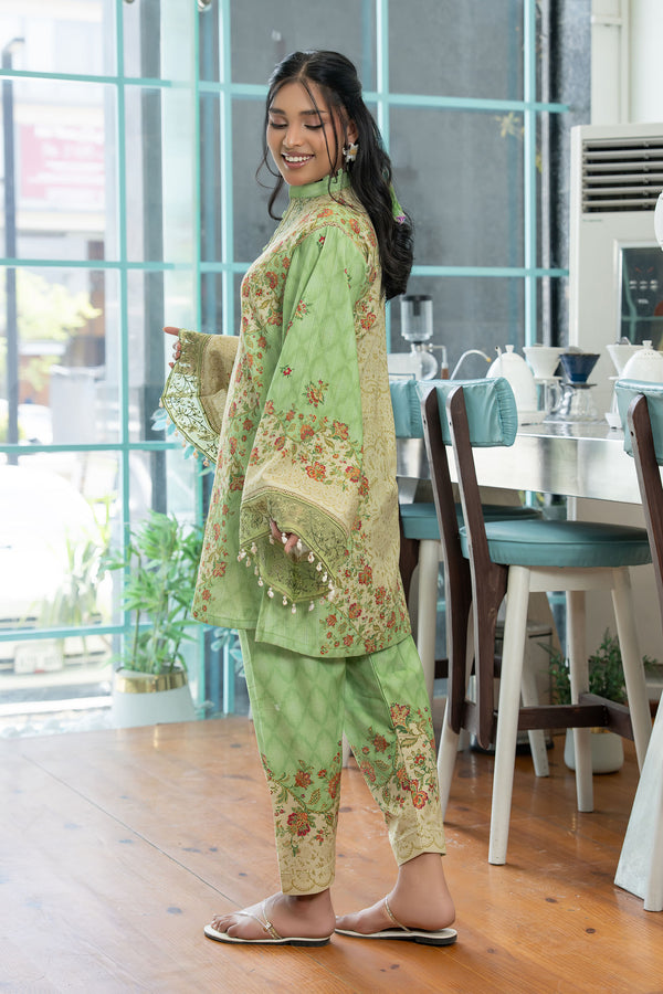 Pistachio Green 2 Piece Unstitched Embroidered Lawn