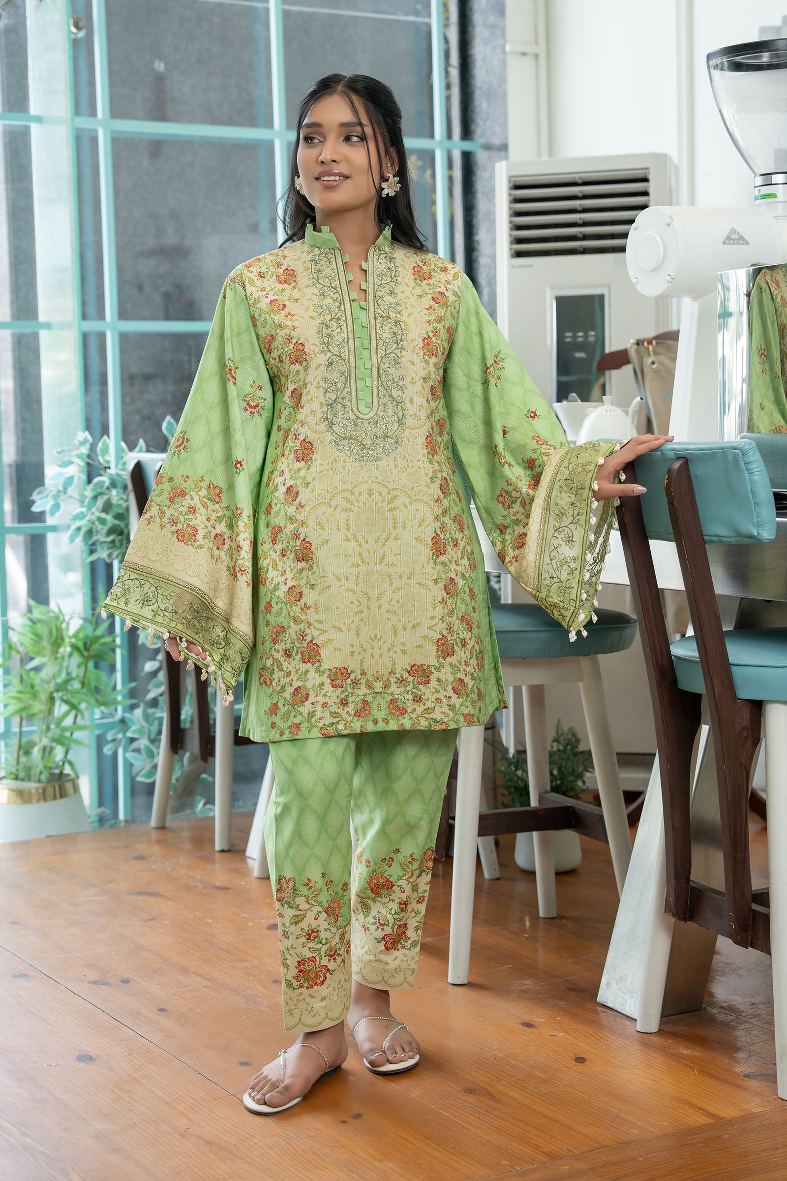 Pistachio Green 2 Piece Unstitched Embroidered Lawn Main image
