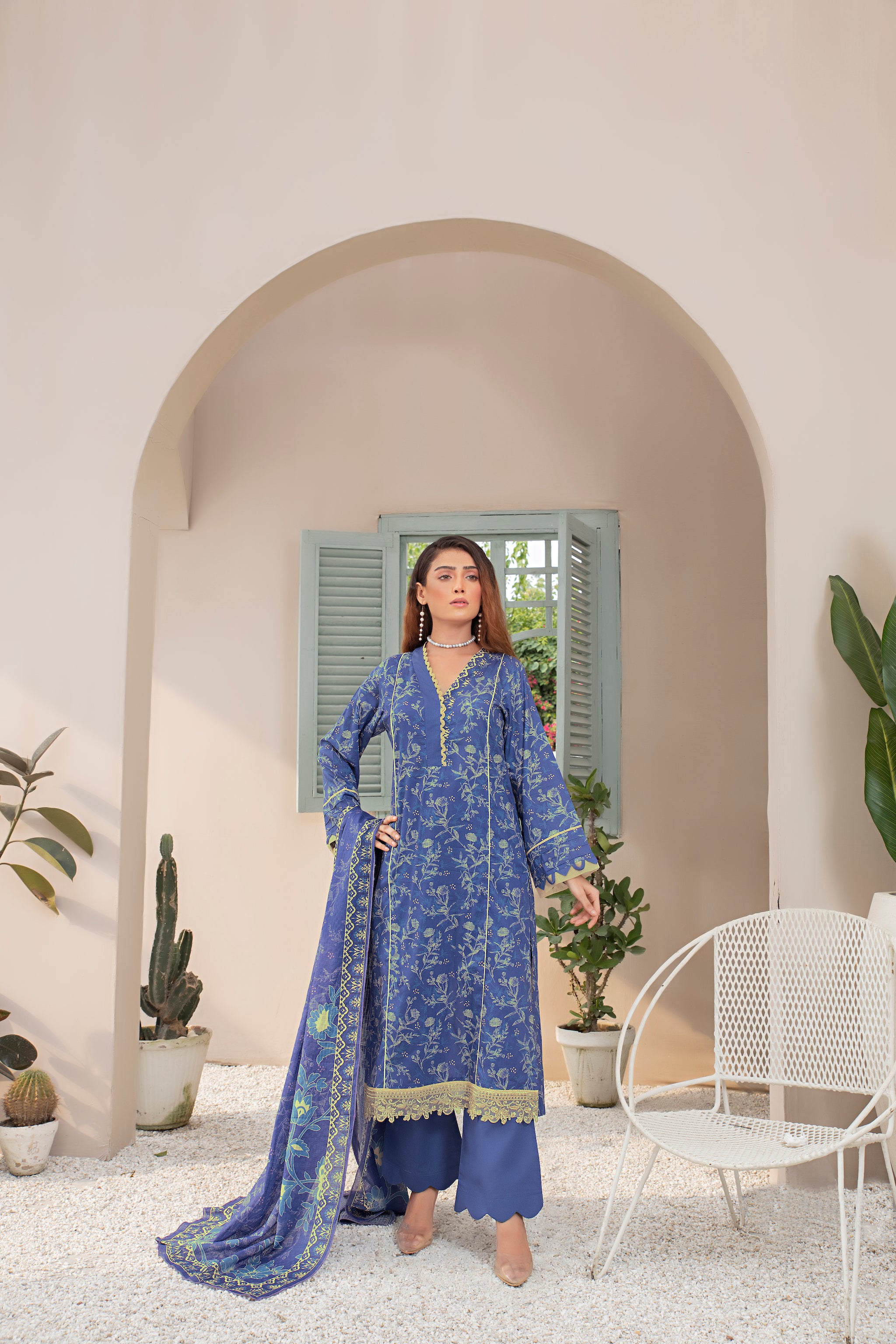 Printed Lawn Blue 3 Piece Unstitched - (Vol-70/23)3P-S-24-D-3 - SAFANOOR