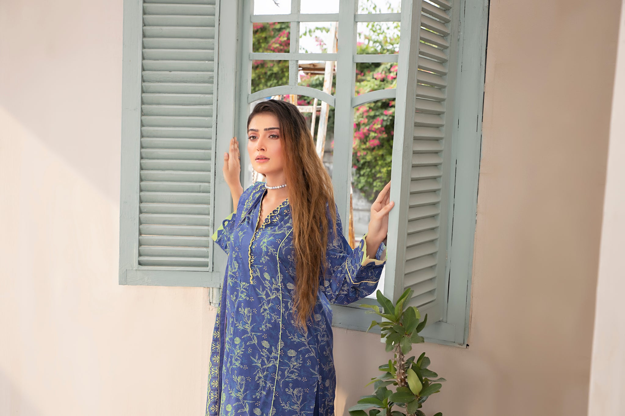 Printed Lawn Blue 3 Piece Unstitched - (Vol-70/23)3P-S-24-D-3 - SAFANOOR