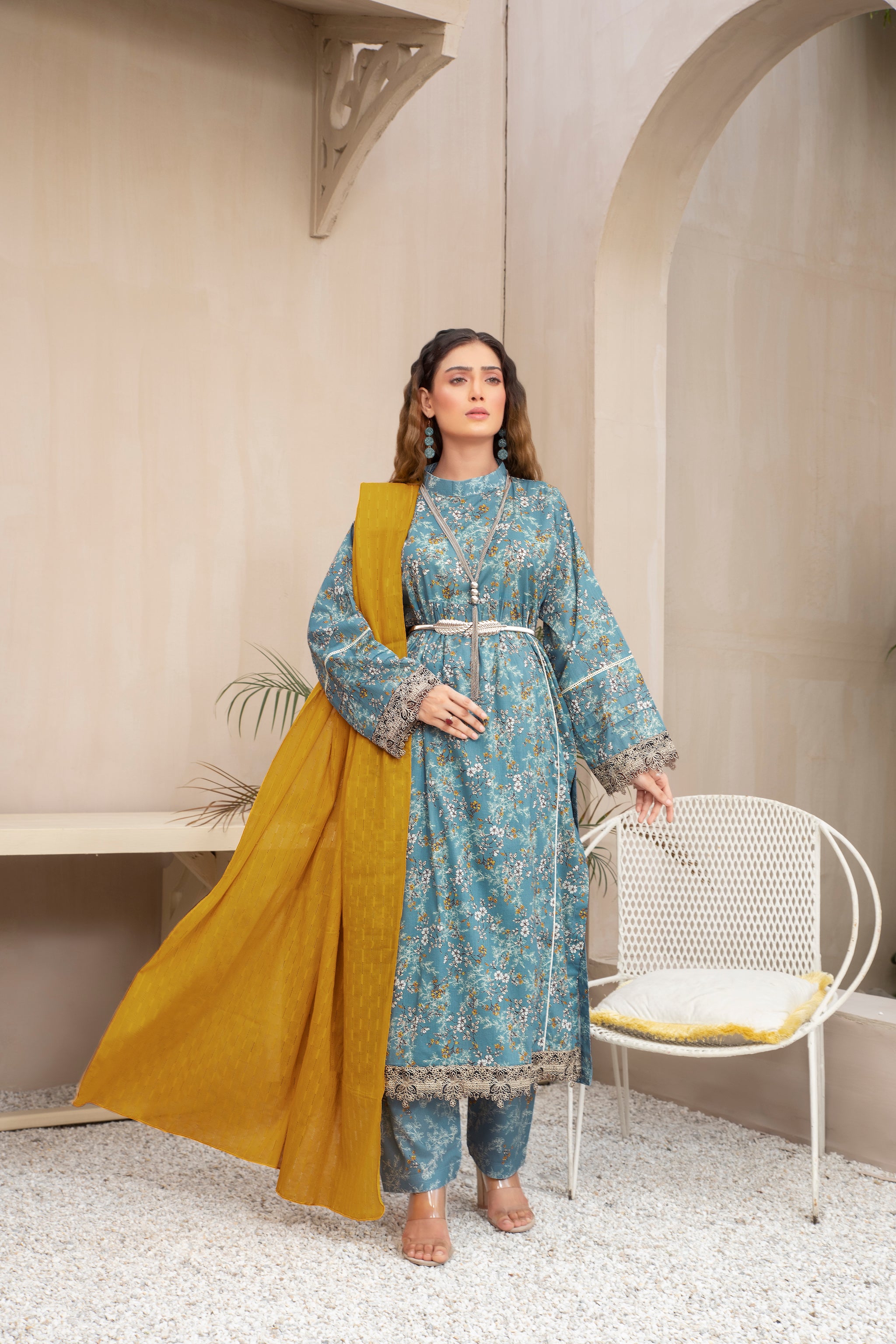 Printed Lawn Gray 3 Piece Unstitched - (Vol-70/23)3P-S-24-D-12 - SAFANOOR