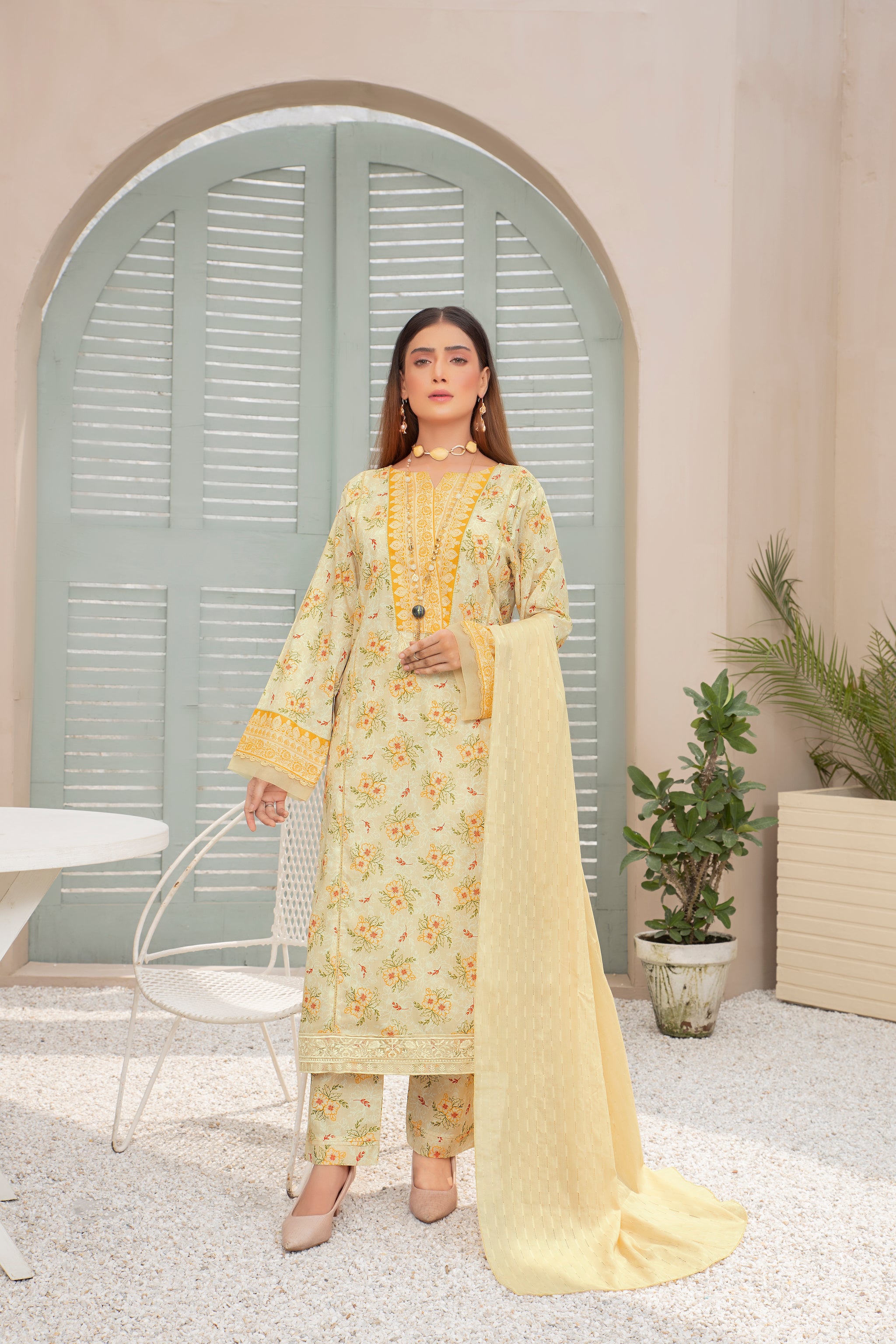 Printed Lawn Lemon 3 Piece Unstitched - (Vol-70/23)3P-S-24-D-2 - SAFANOOR