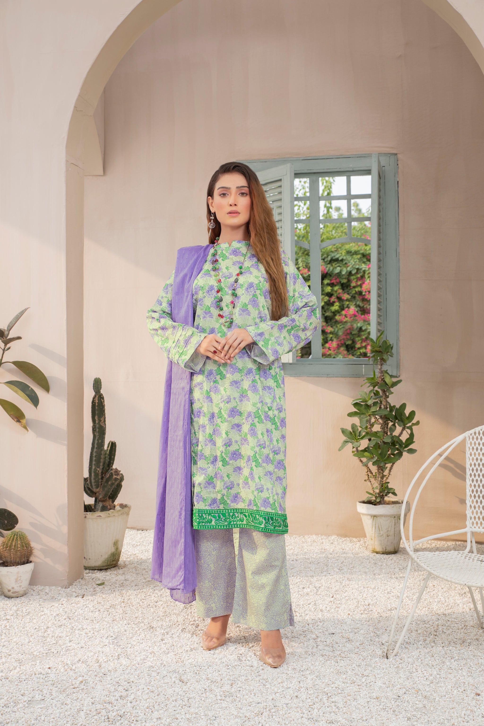 Printed Lawn Purple 3 Piece Unstitched - (Vol-70/23)3P-S-24-D-7 - SAFANOOR