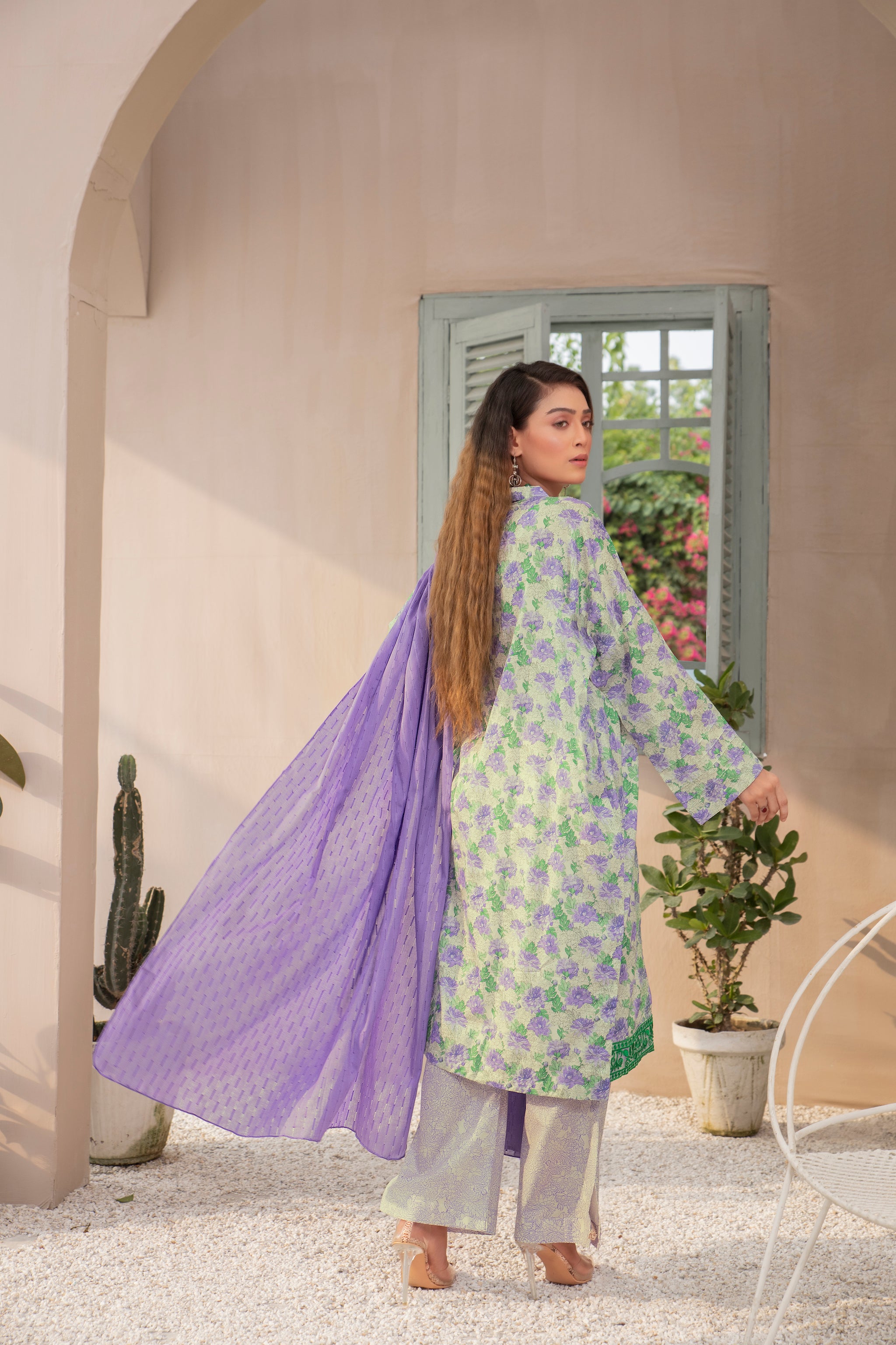 Printed Lawn Purple 3 Piece Unstitched - (Vol-70/23)3P-S-24-D-7 - SAFANOOR