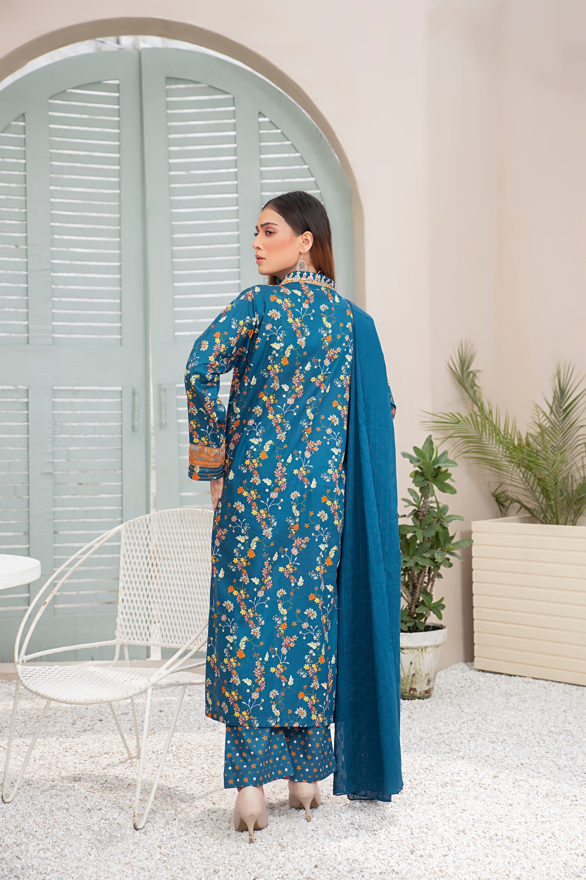 Printed Lawn Sea Green 3 Piece Unstitched - (Vol-70/23)3P-S-24-D-1 - SAFANOOR