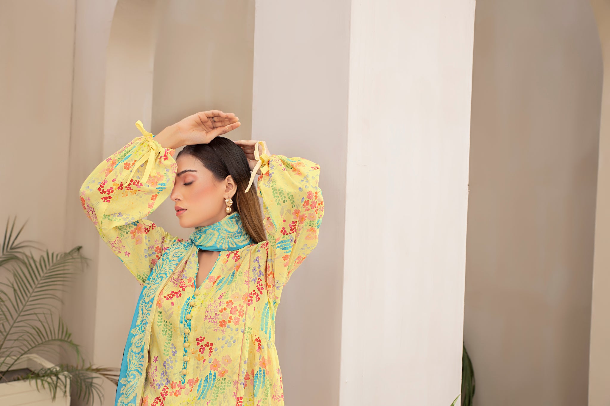 Printed Lawn Yellow 3 Piece Unstitched - (Vol-70/23)3P-S-24-D-9 - SAFANOOR