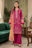 Rich Maroon 3 Piece Unstitched Premium Printed Lawn
