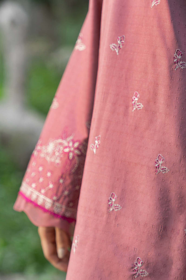 Ruddy Pink 2 Piece Unstitched Dyed Embroidered Lawn