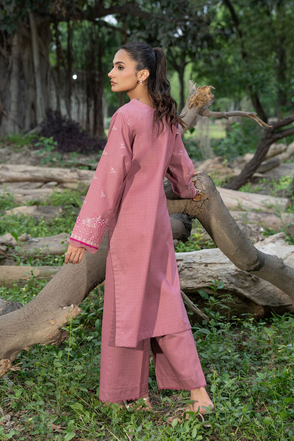 Ruddy Pink 2 Piece Unstitched Dyed Embroidered Lawn