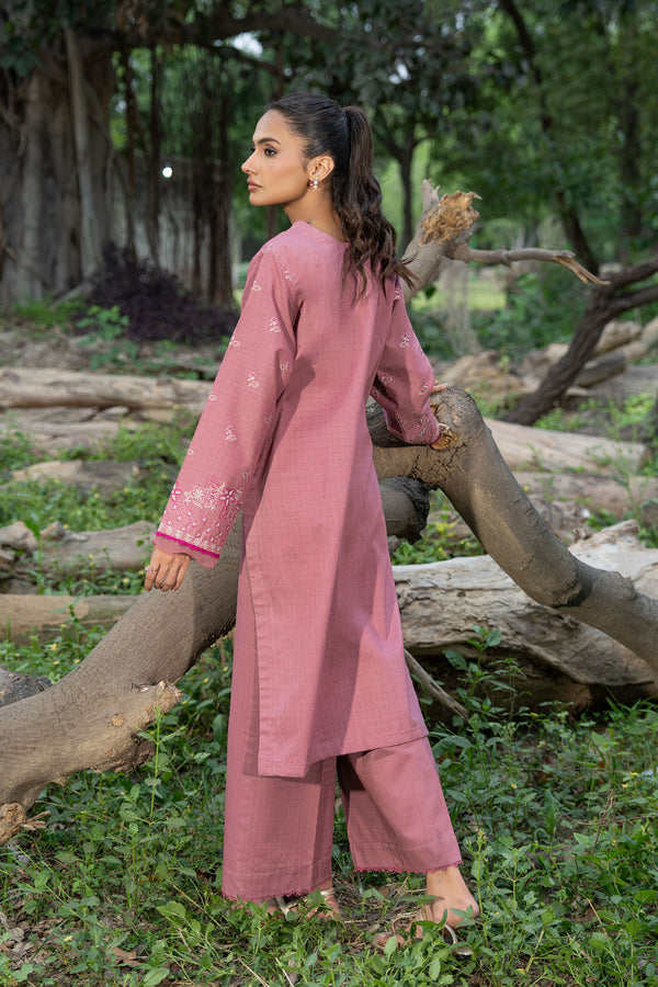 Ruddy Pink 2 Piece Unstitched Dyed Embroidered Lawn