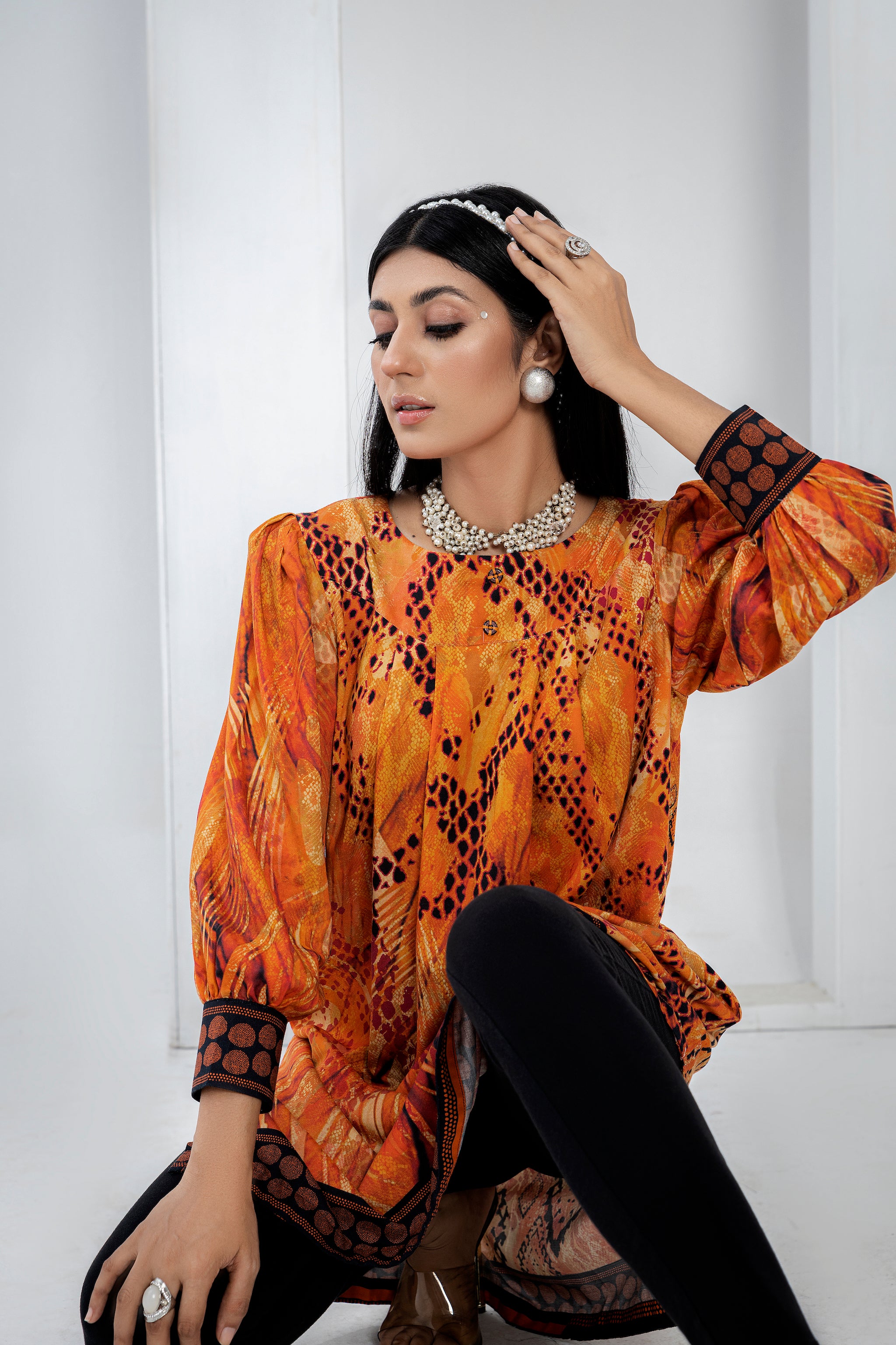 CHAAL COLLECTION 1 PIECE UNSTITCHED / DIGITAL PRINTED SHIRT ONLY- SLUB LINEN