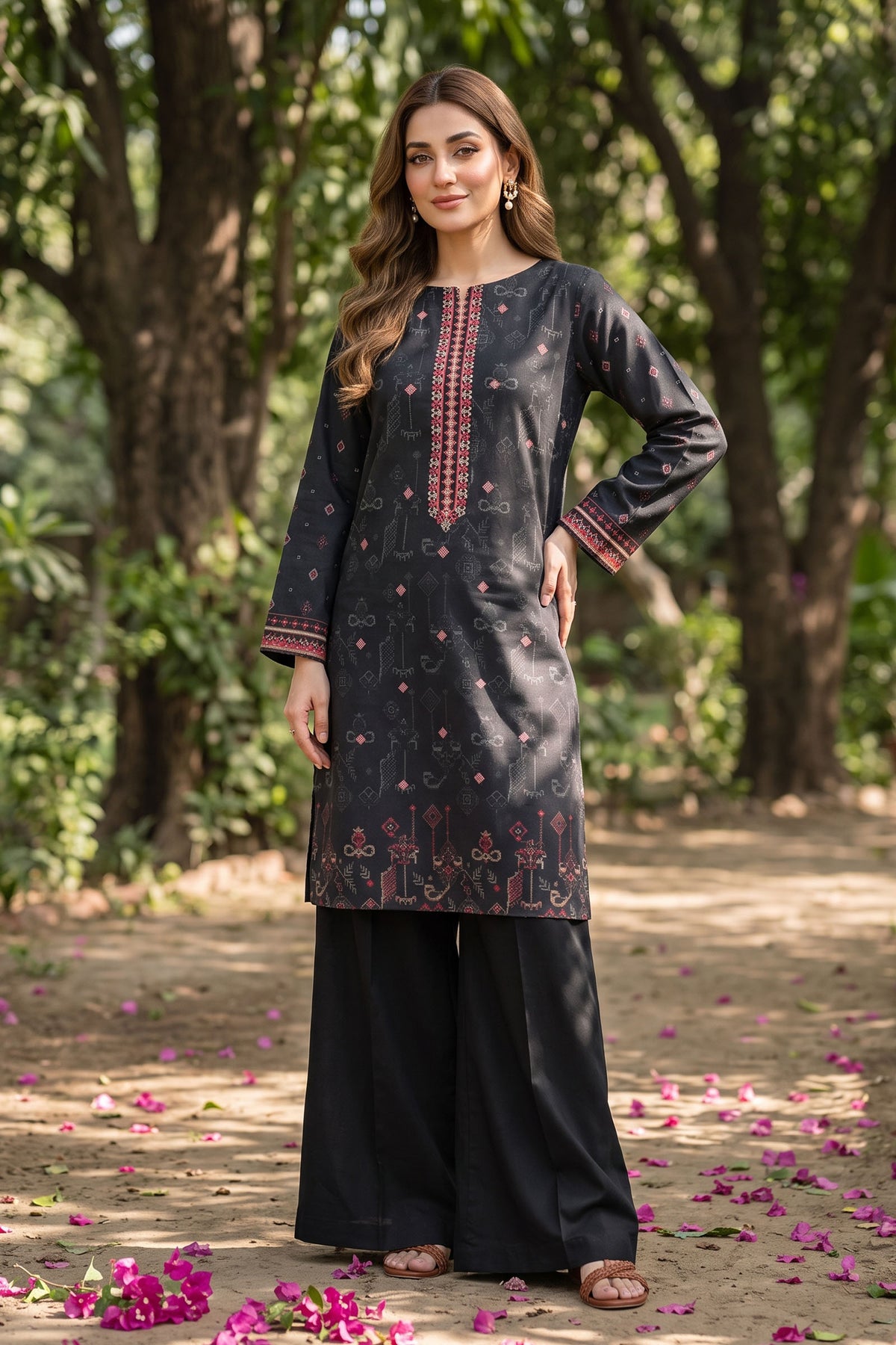 Unstitched 2 Piece Twill Marina Suit - Black