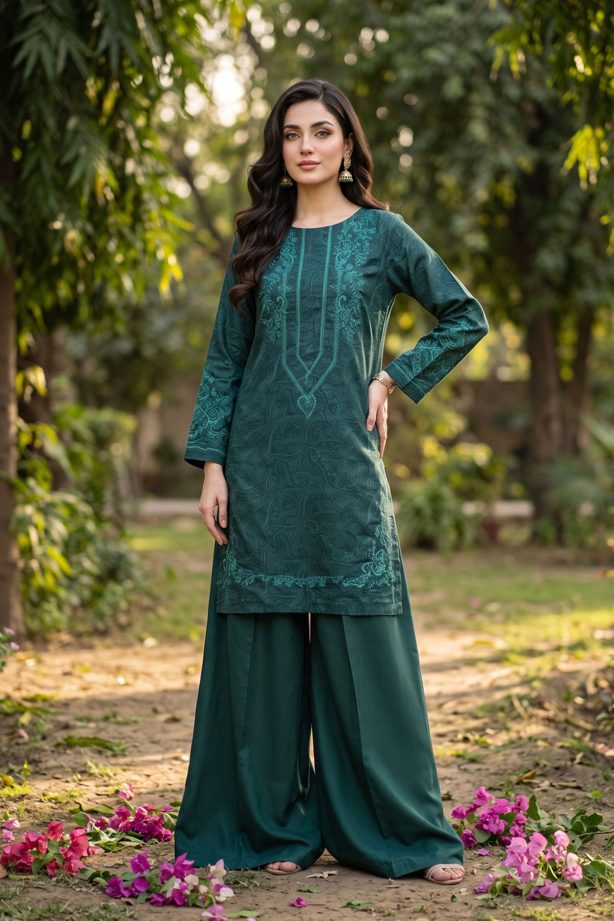 Unstitched 2 Piece Twill Marina Suit - Green