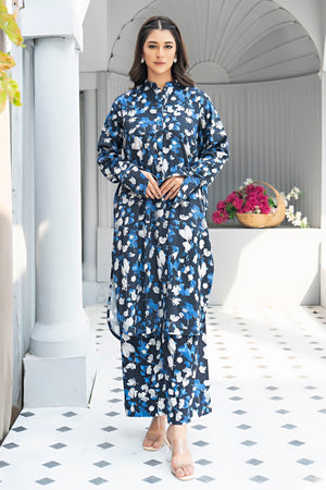 Unstitched Black Linen 2 Piece - SafaNoor