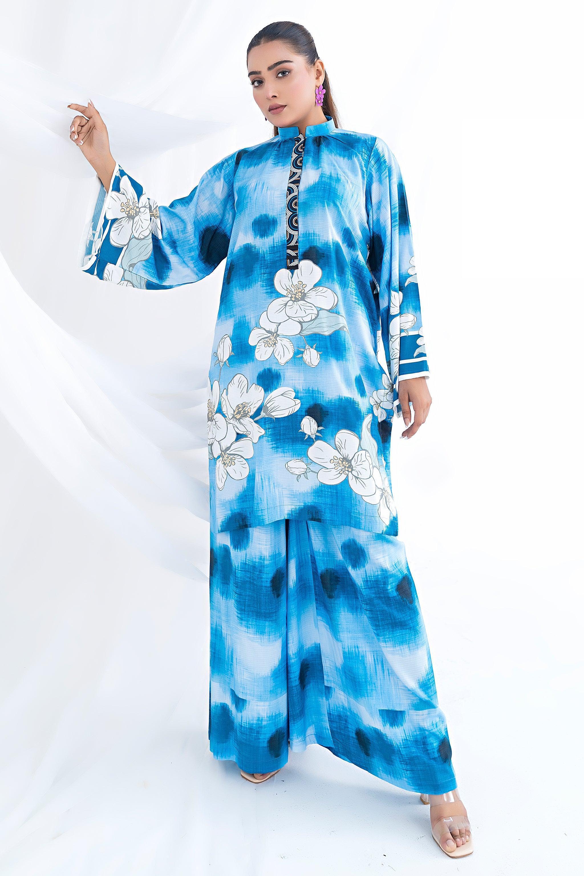 Unstitched Blue Doriya Linen 2 Piece - SafaNoor