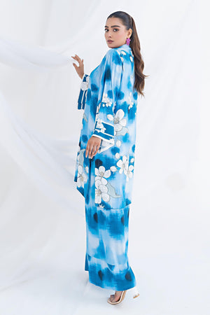 Unstitched Blue Doriya Linen 2 Piece - SafaNoor