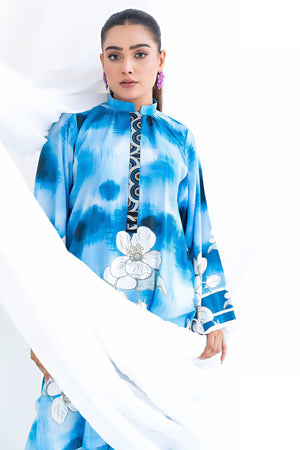 Unstitched Blue Doriya Linen 2 Piece - SafaNoor