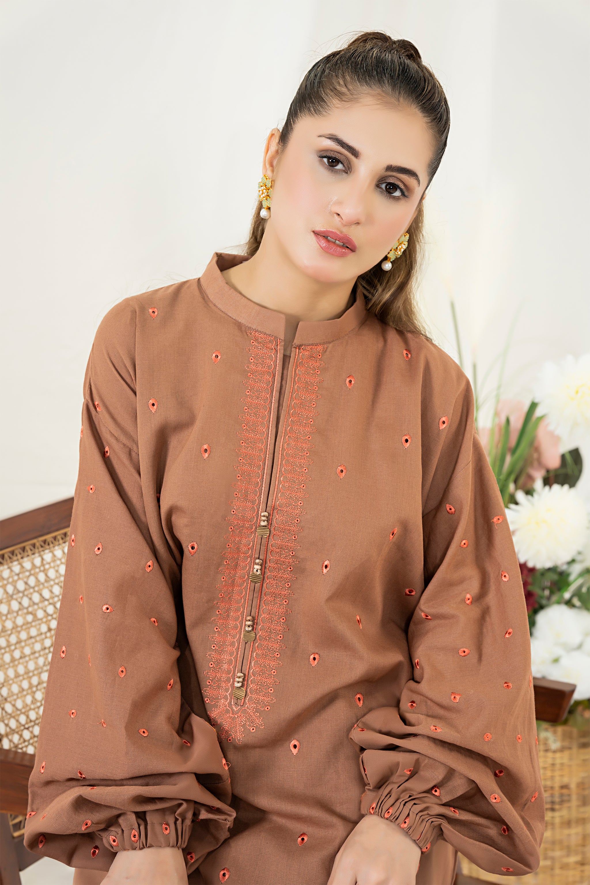 Unstitched Caramel Embroidered Intermix 2 Piece - (Vol-28/02)2P-W-24-D-3