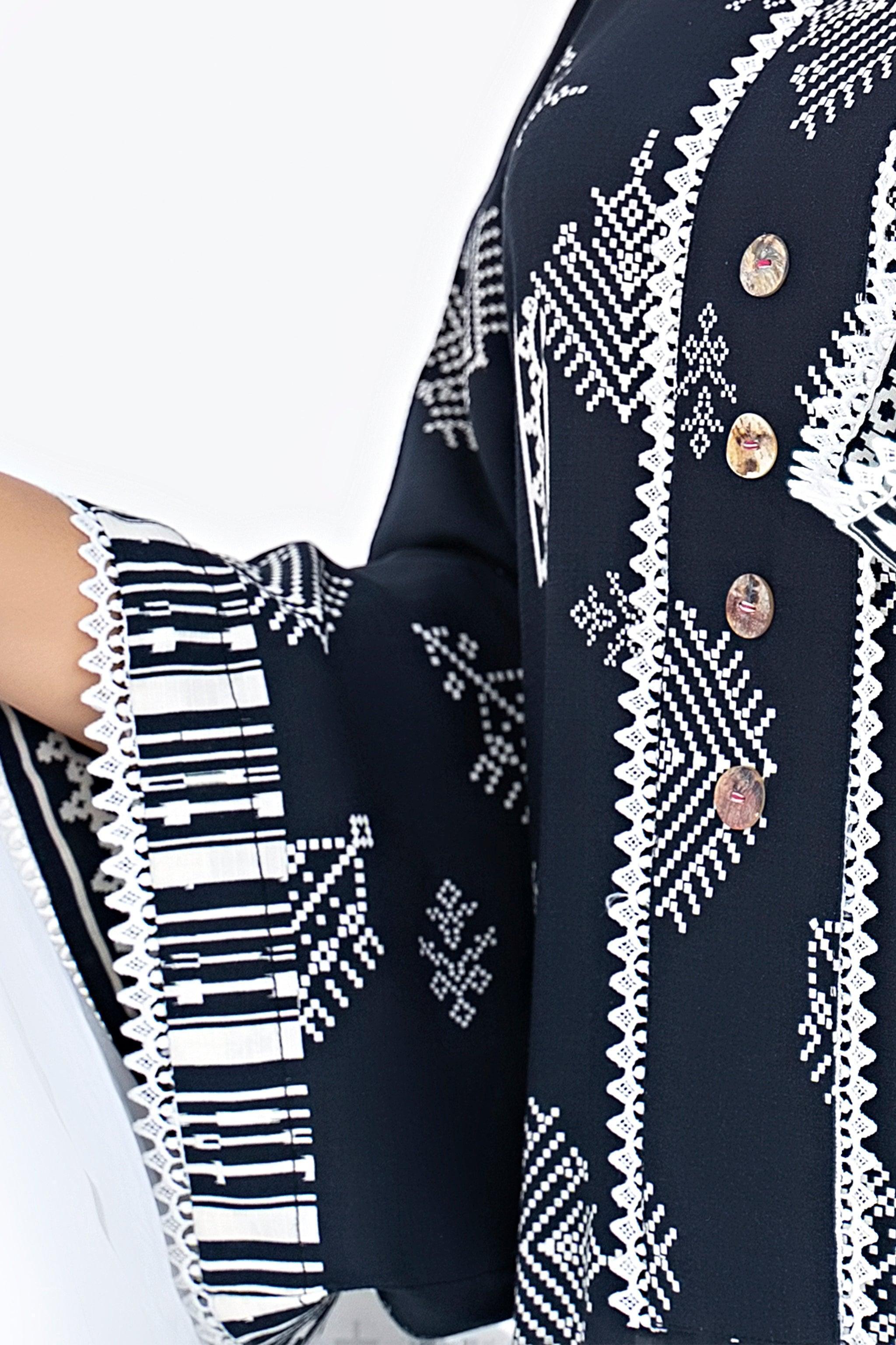 Unstitched Charcoal Black Doriya Linen 2 Piece - SafaNoor