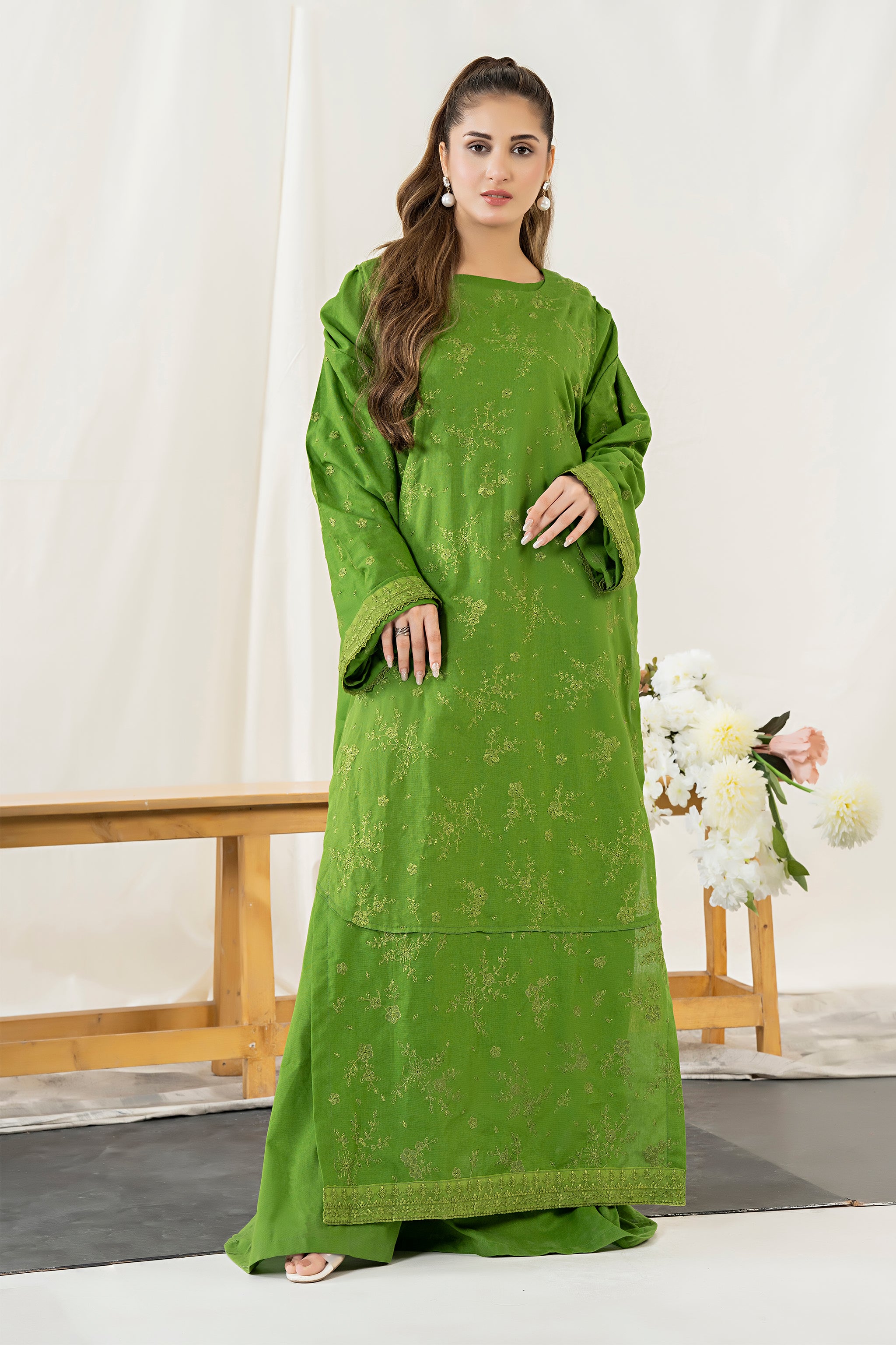 Unstitched Green Embroidered Intermix 2 Piece - (Vol-28/02)2P-W-24-D-5 - SAFANOOR