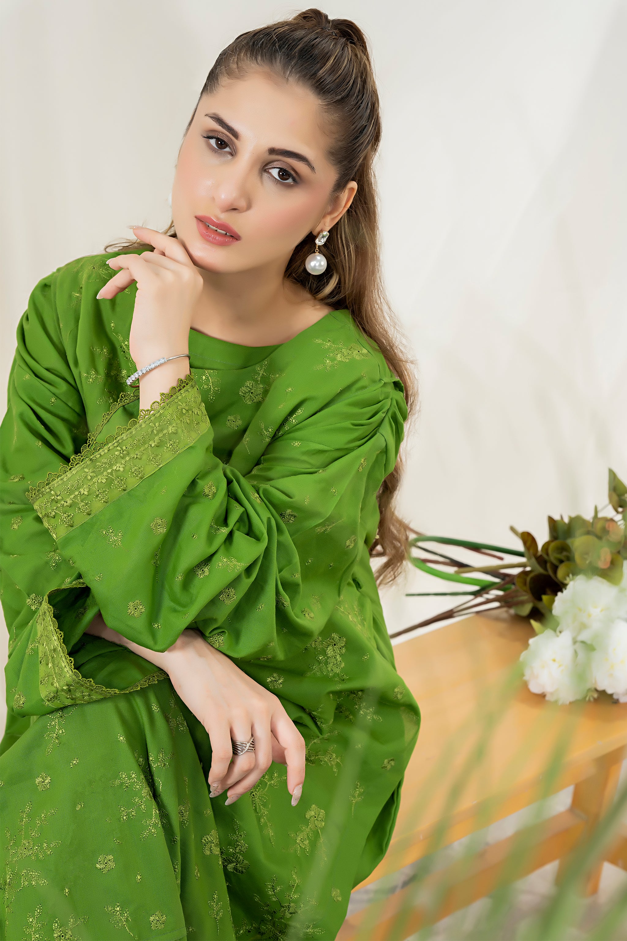 Unstitched Green Embroidered Intermix 2 Piece - (Vol-28/02)2P-W-24-D-5 - SAFANOOR