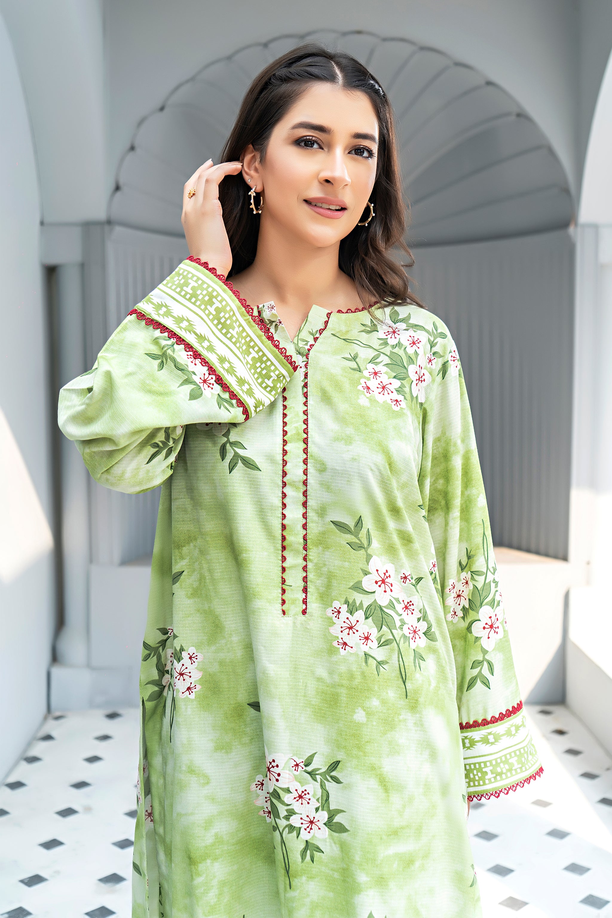 Unstitched Green Printed Linen 2 Piece - (Vol-29/03)2P-W-24-D-2 - SAFANOOR