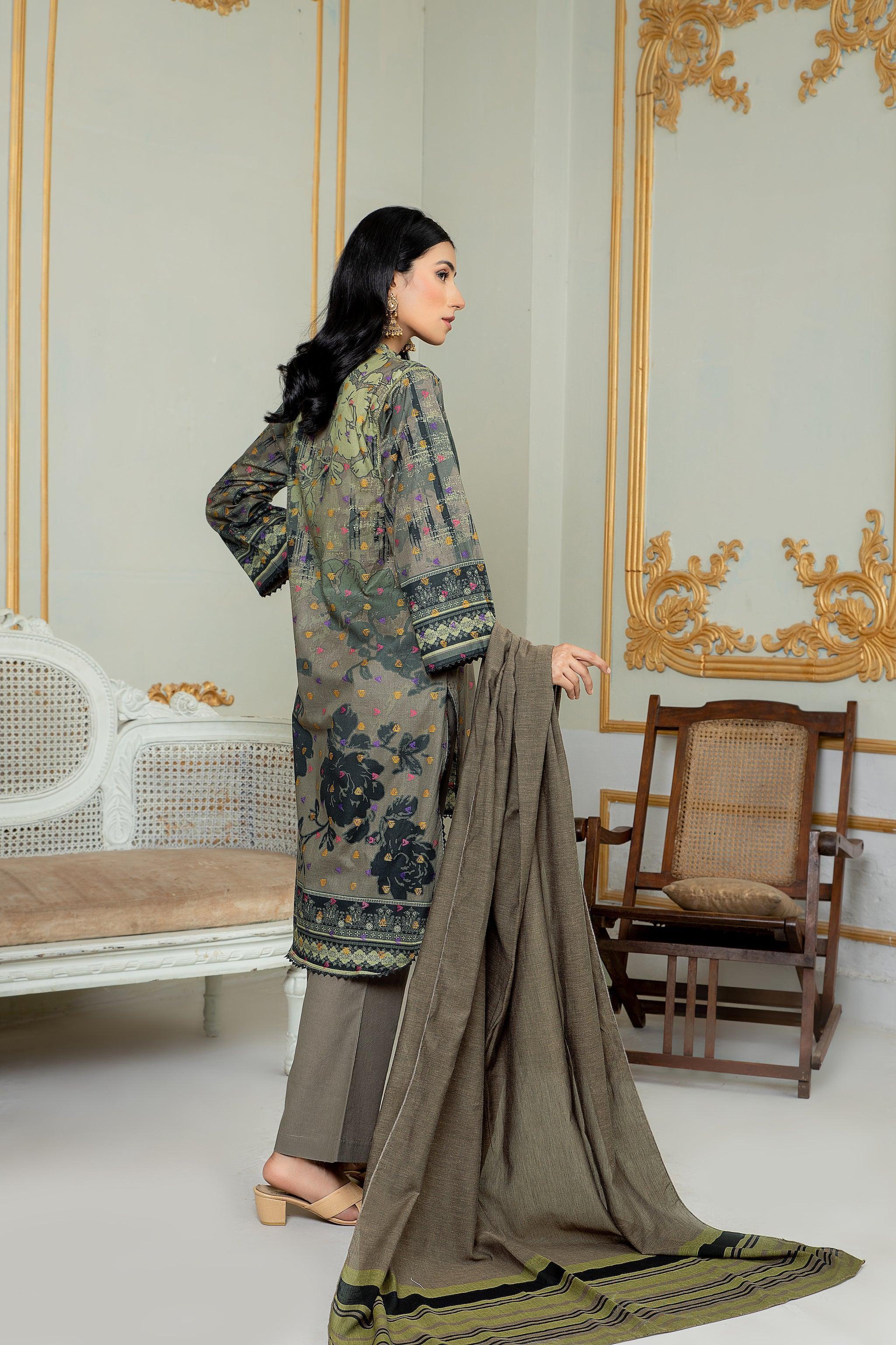 Unstitched Grey Jacquard Lawn 3 Piece - (Vol-68/01)3P-S-24-D-9 - SAFANOOR