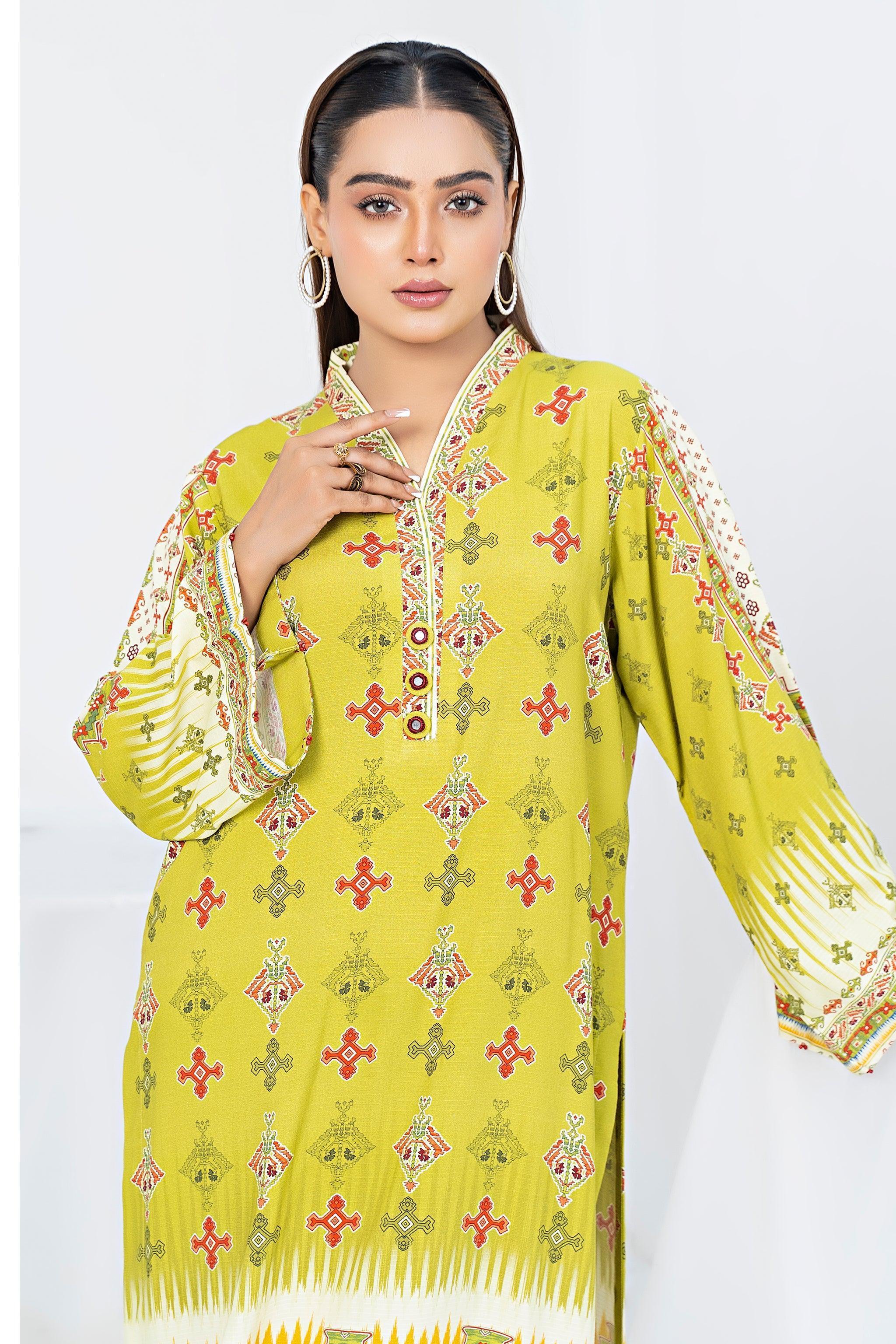 Unstitched Lemon Doriya Linen 2 Piece - SafaNoor