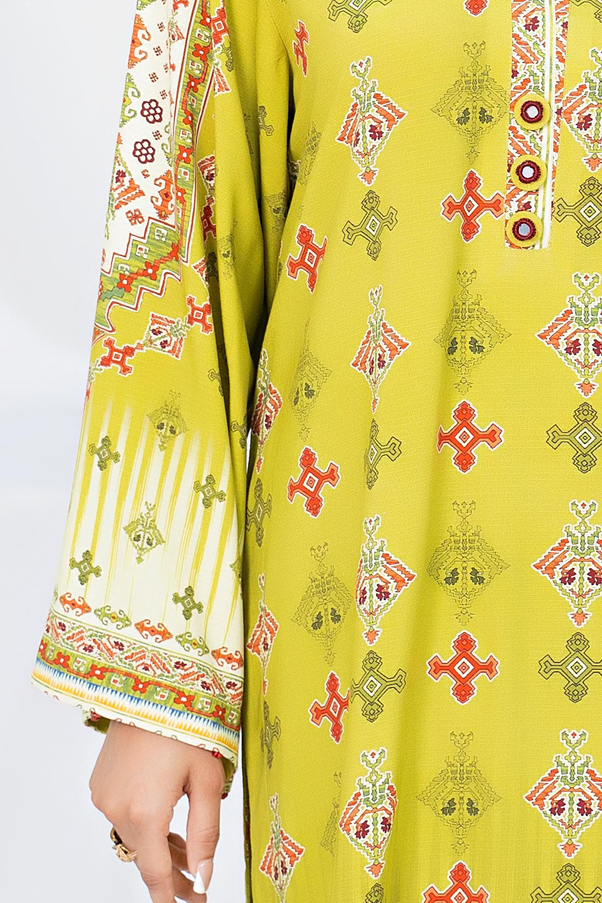 Unstitched Lemon Doriya Linen 2 Piece - SafaNoor