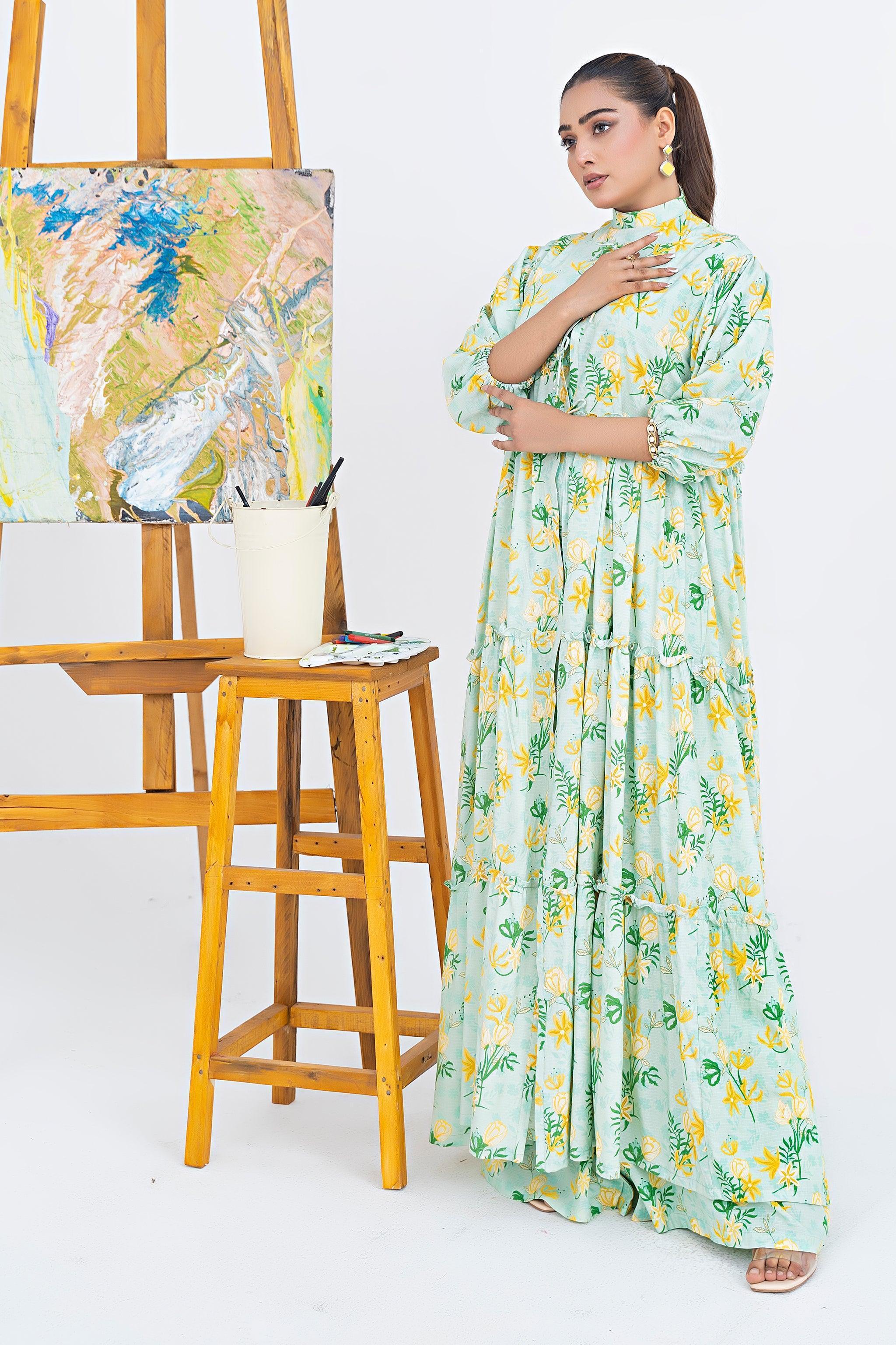 Unstitched Light Green Doriya Linen 2 Piece - SafaNoor