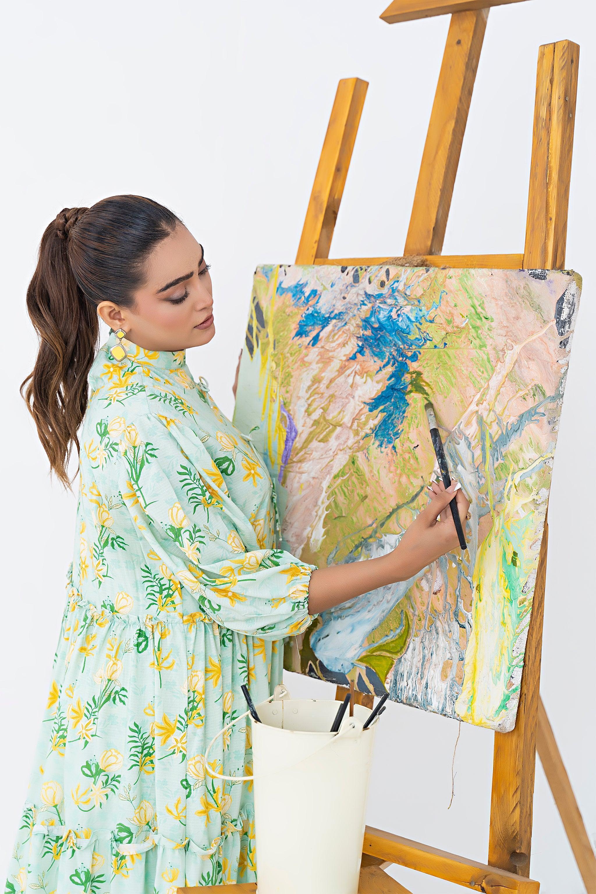 Unstitched Light Green Doriya Linen 2 Piece - SafaNoor