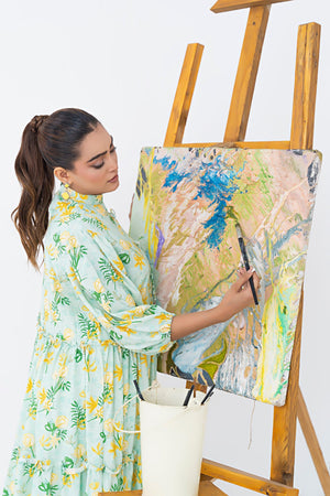 Unstitched Light Green Doriya Linen 2 Piece - SafaNoor