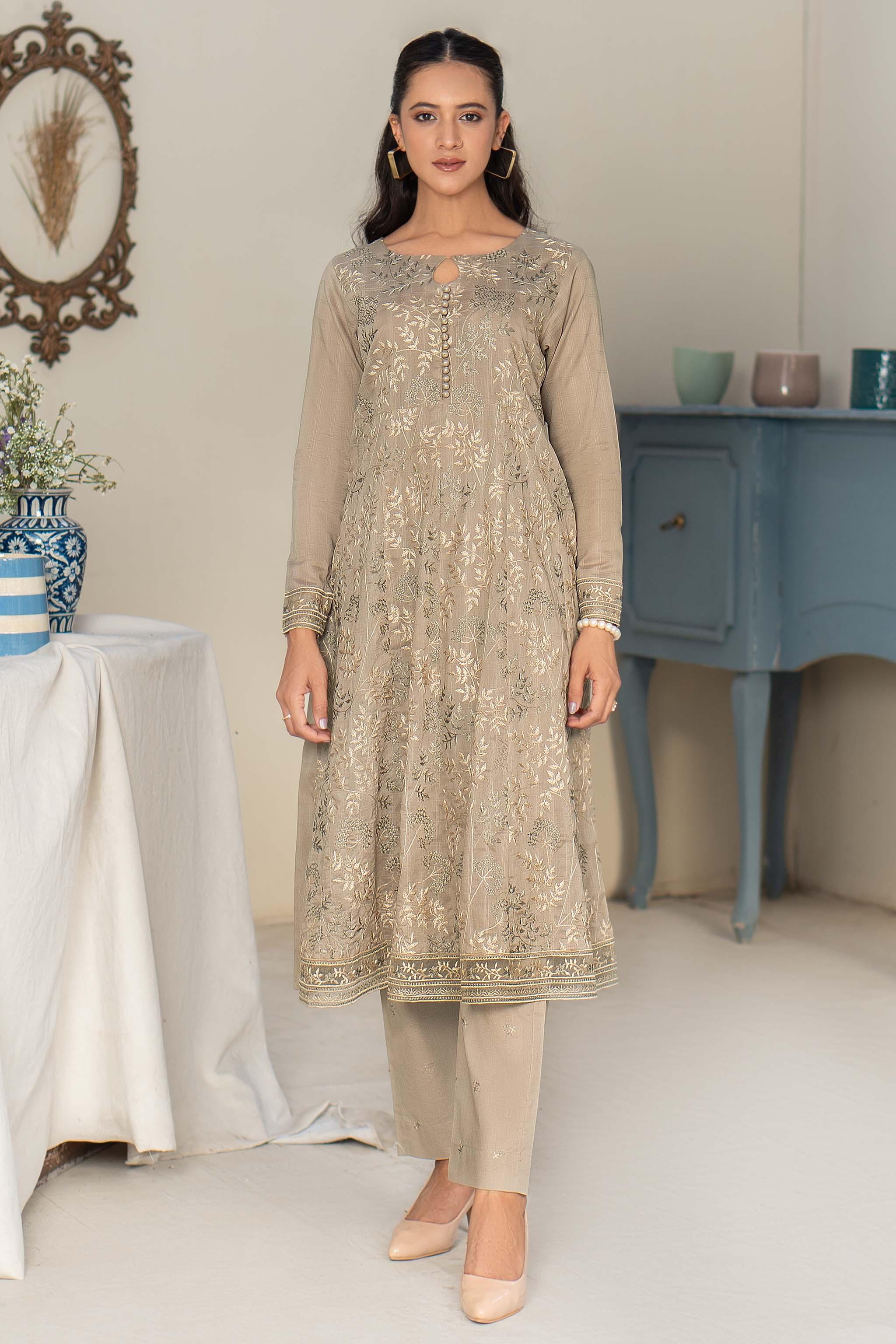 Unstitched Light Grey Embroidered Lawn 2 Piece - (Vol-26/03)2P-S-24-D-7 - SAFANOOR