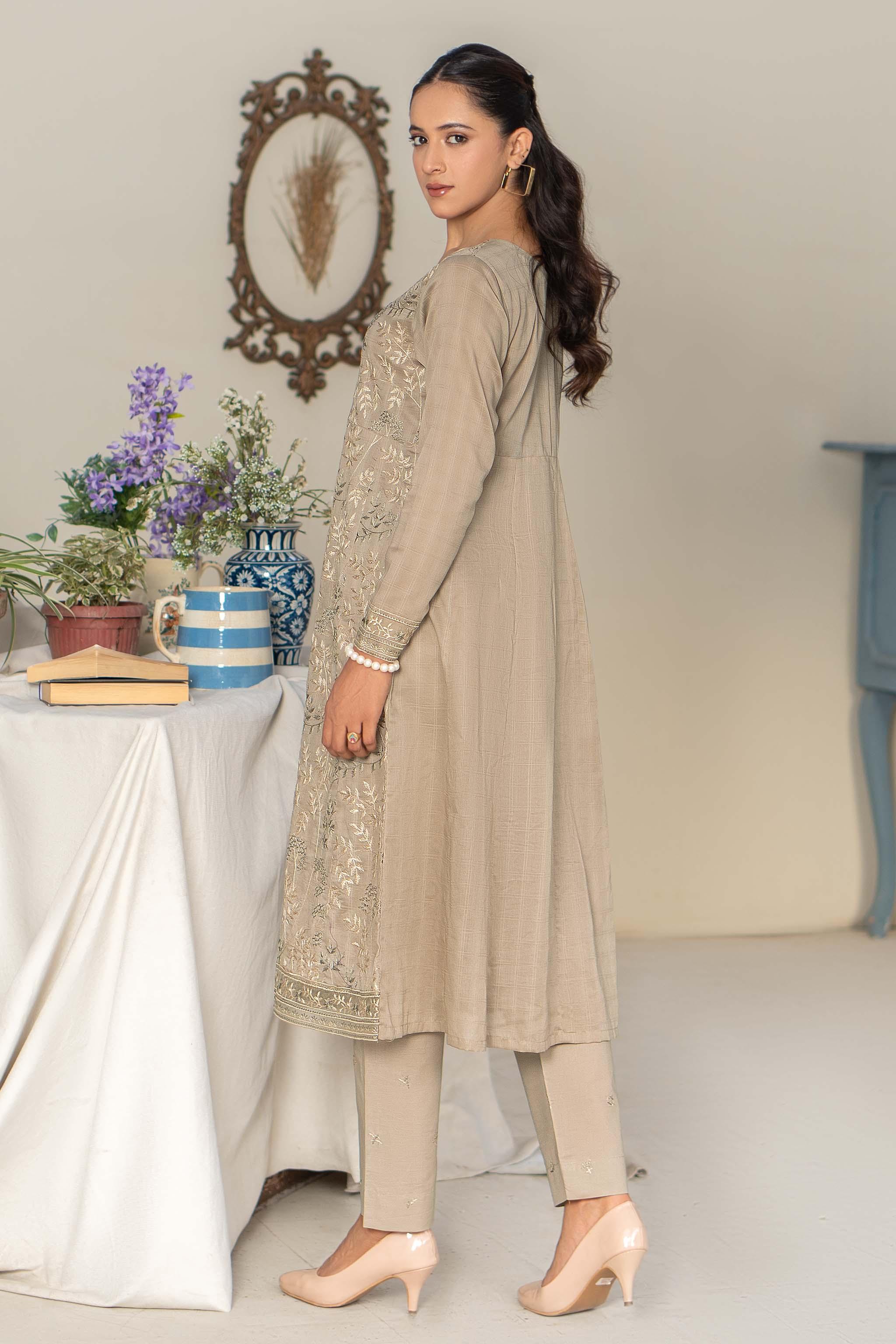 Unstitched Light Grey Embroidered Lawn 2 Piece - (Vol-26/03)2P-S-24-D-7 - SAFANOOR