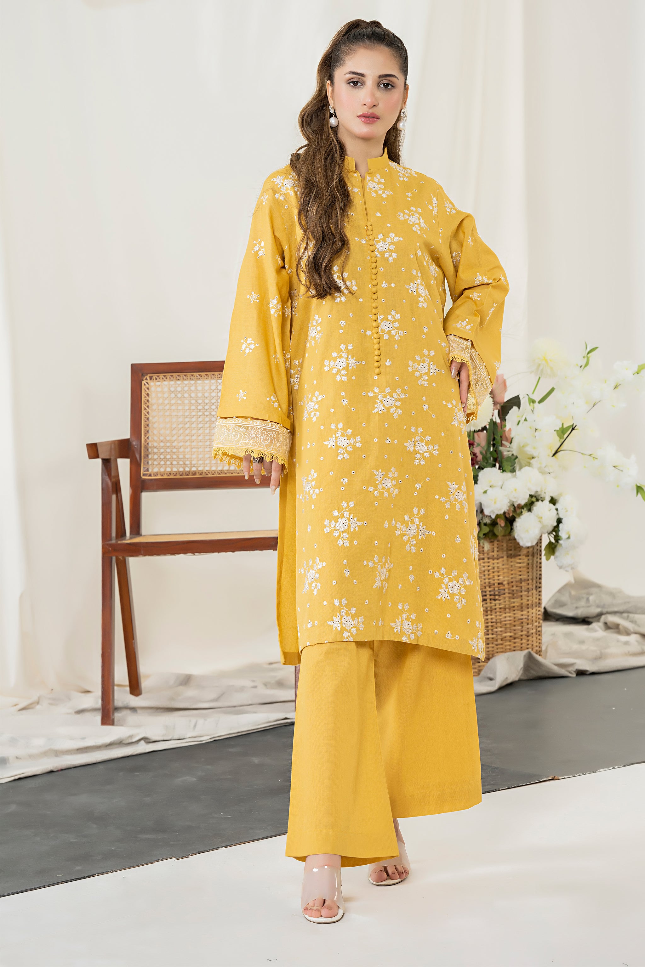 Unstitched Mustard Embroidered Intermix 2 Piece - (Vol-28/02)2P-W-24-D-7 - SAFANOOR