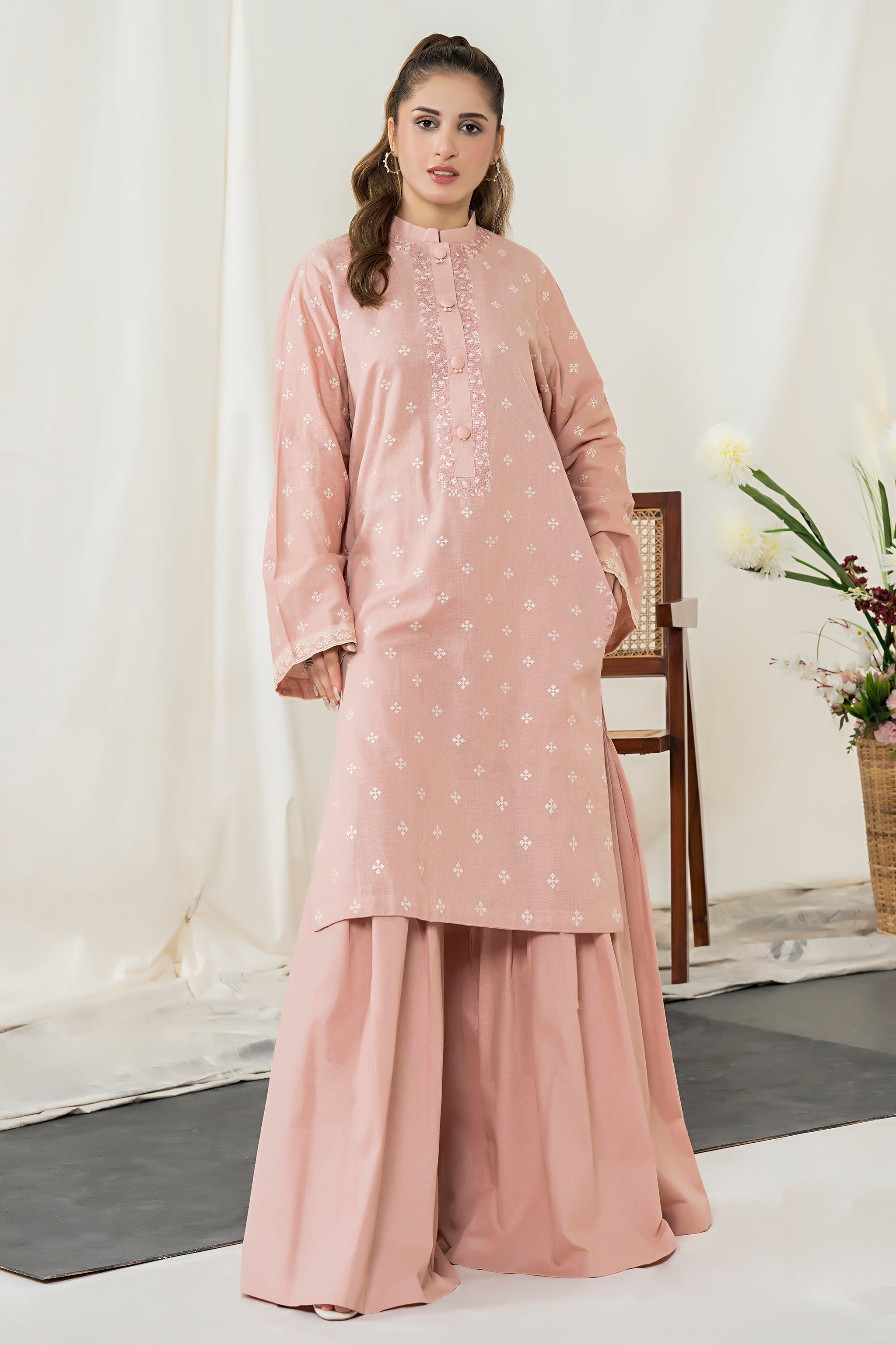 Unstitched Peach Embroidered Intermix 2 Piece - (Vol-28/02)2P-W-24-D-9 - SAFANOOR