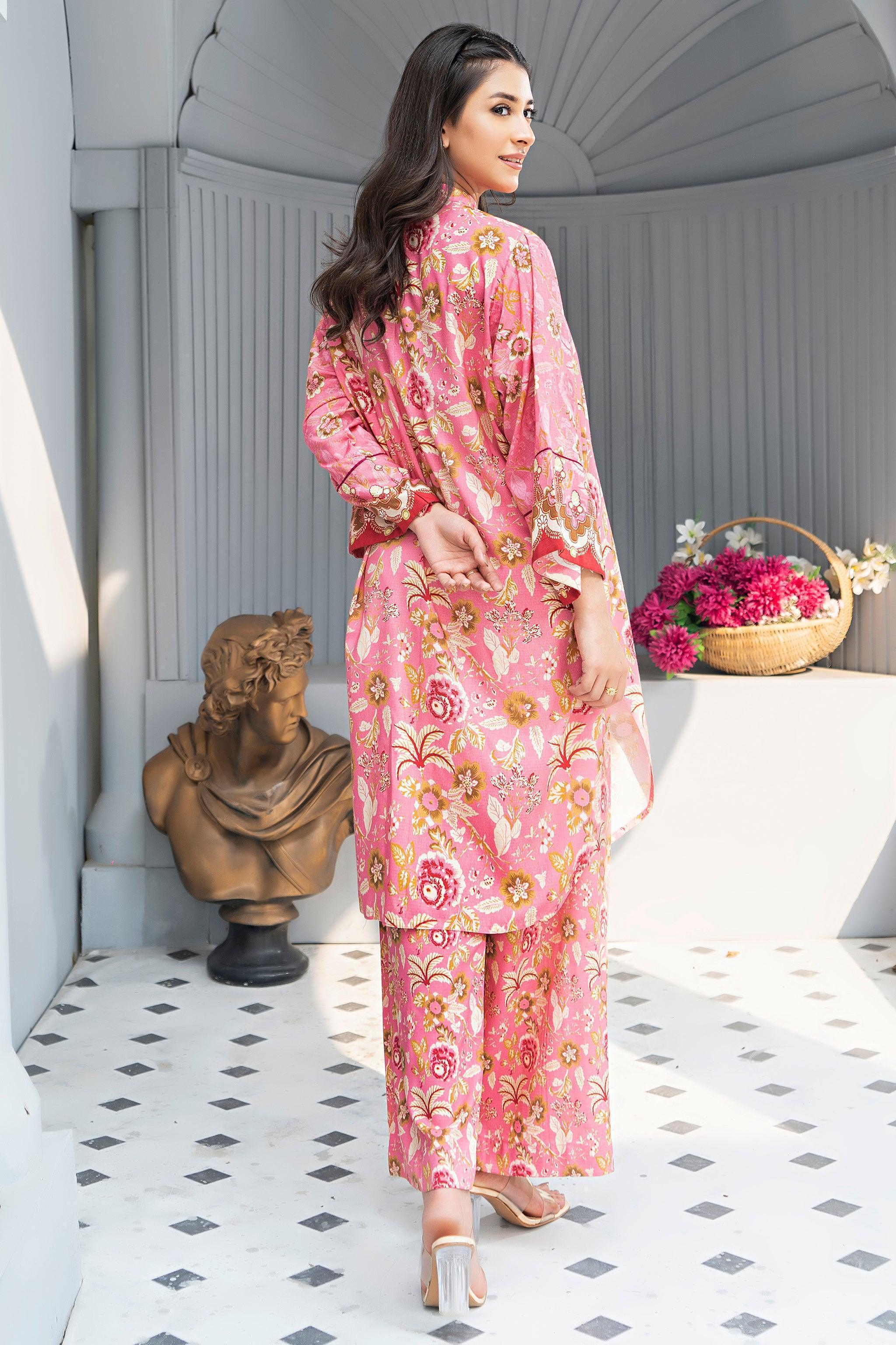 Unstitched Peach Linen 2 Piece - SafaNoor