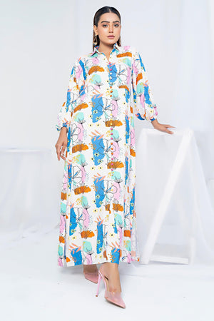 Unstitched Polka White Doriya Linen 2 Piece - SafaNoor