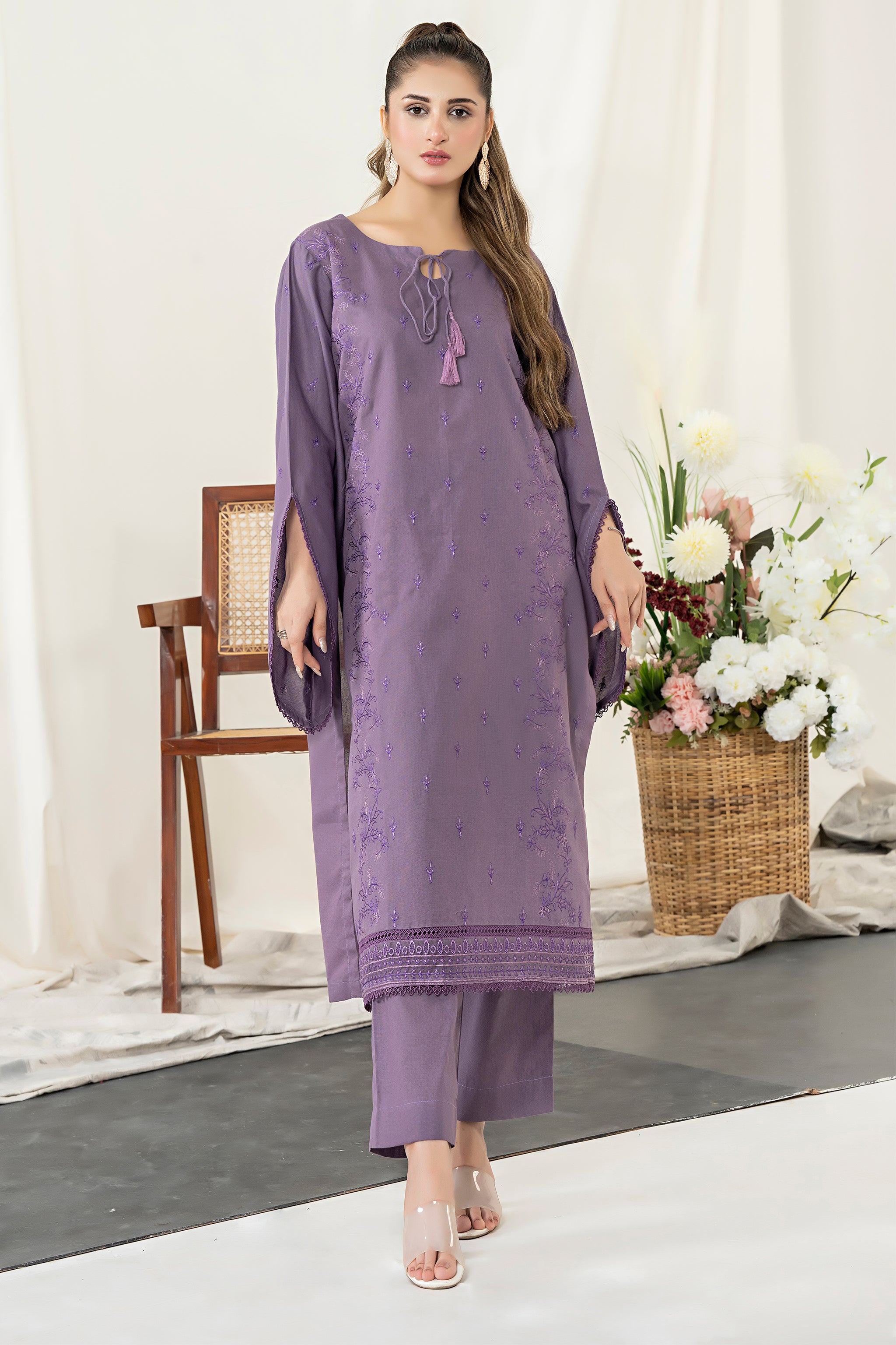 Unstitched Purple Embroidered Intermix 2 Piece - (Vol-28/02)2P-W-24-D-12 - SAFANOOR