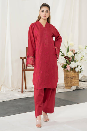 Unstitched Red Embroidered Intermix 2 Piece - (Vol-28/02)2P-W-24-D-8 - SAFANOOR