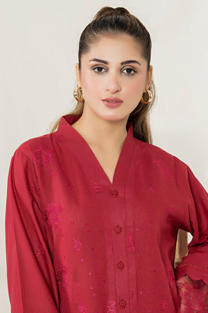 Unstitched Red Embroidered Intermix 2 Piece - (Vol-28/02)2P-W-24-D-8 - SAFANOOR