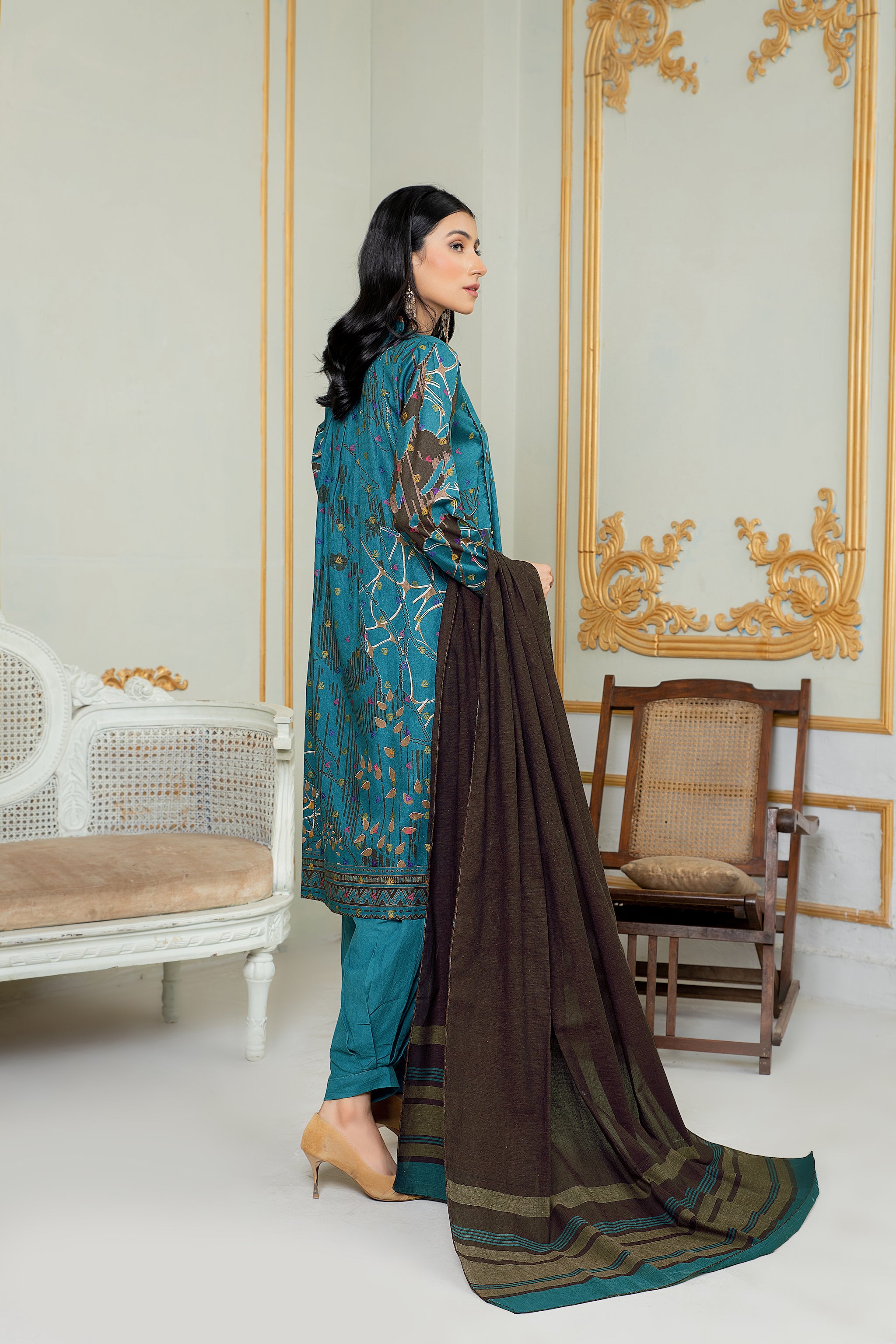 Unstitched Sea Green Jacquard Lawn 3 Piece - (Vol-68/01)3P-S-24-D-11 - SAFANOOR