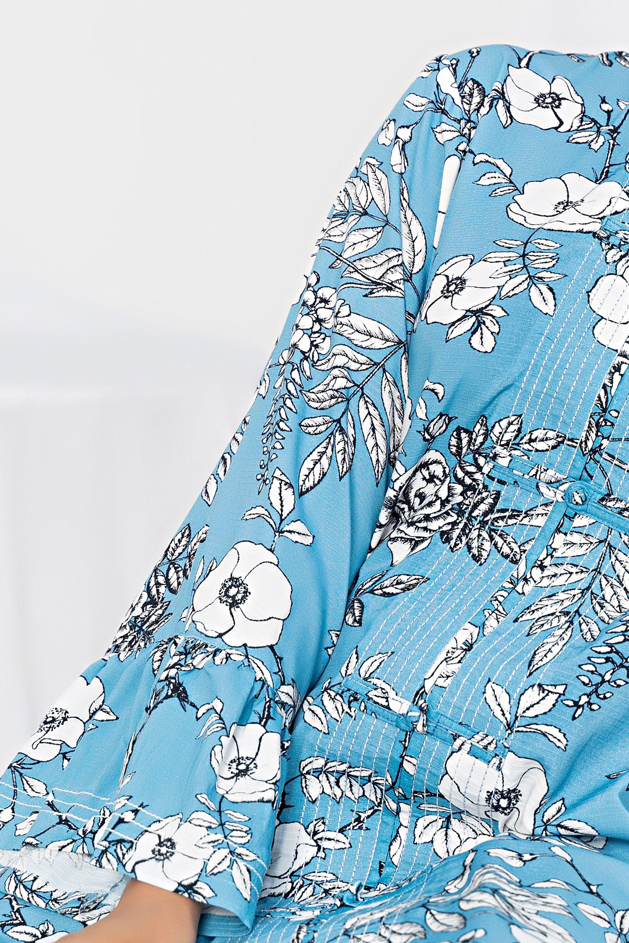 Unstitched Sky Blue Doriya Linen 2 Piece - SafaNoor